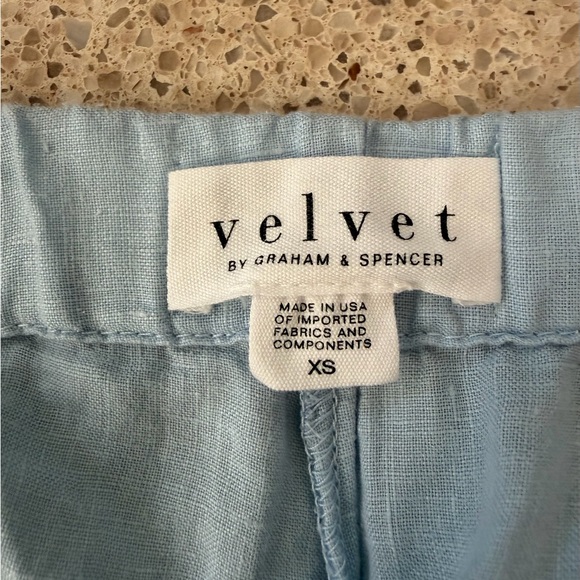 Velvet by Graham & Spencer Lola Linen Pant in Sky Blue size XS - Picture 3 of 6